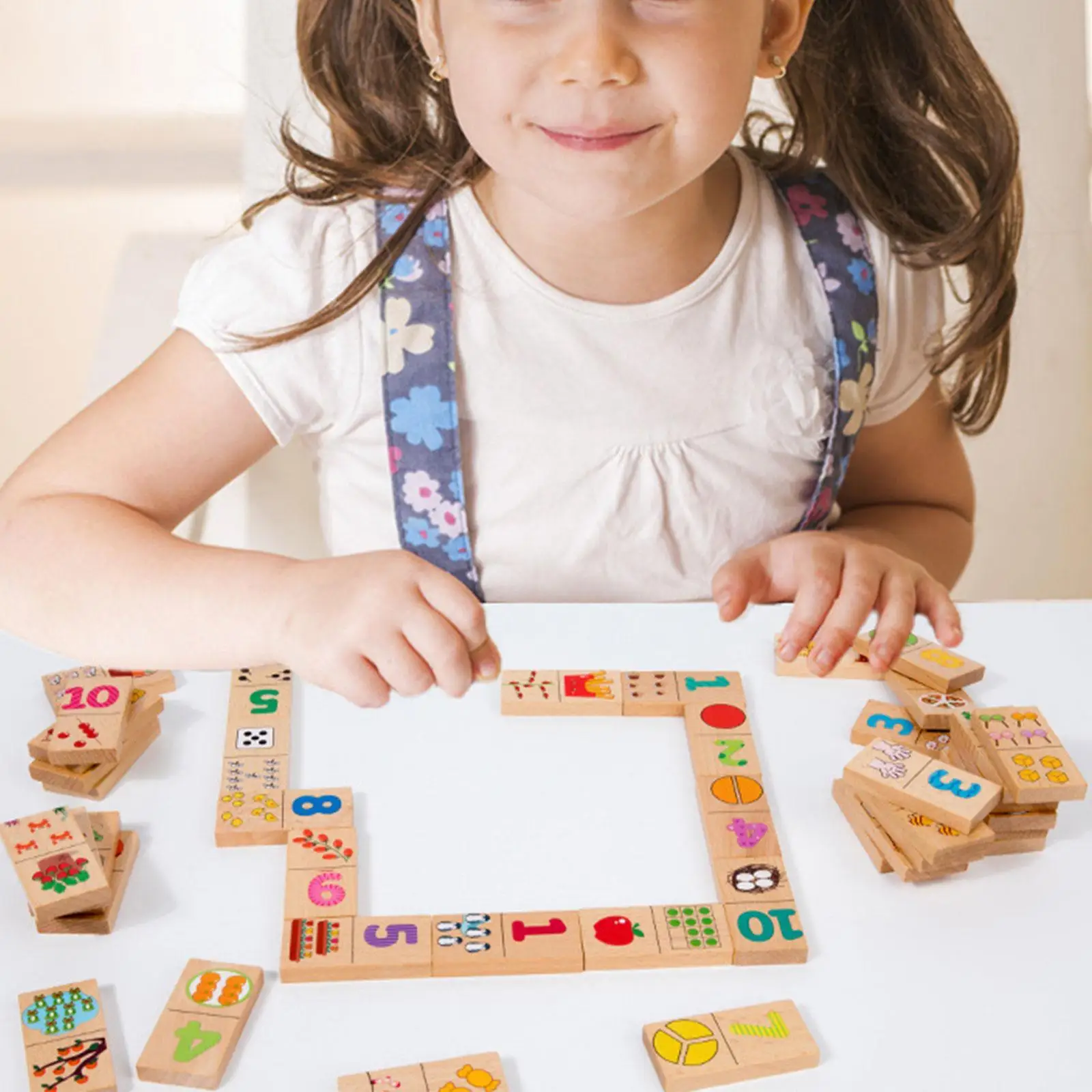 Number Matching Puzzles Wooden Jigsaw Puzzles Develops Motor Skill Preschool