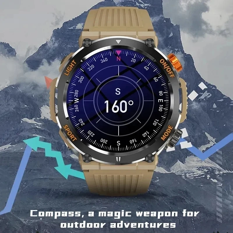 HT17 Smart Watch Men Compass LED Lighting Outdoor Sport Bluetooth Call 1.46inch 450mah Battery Tracker Health V68 Smartwatch