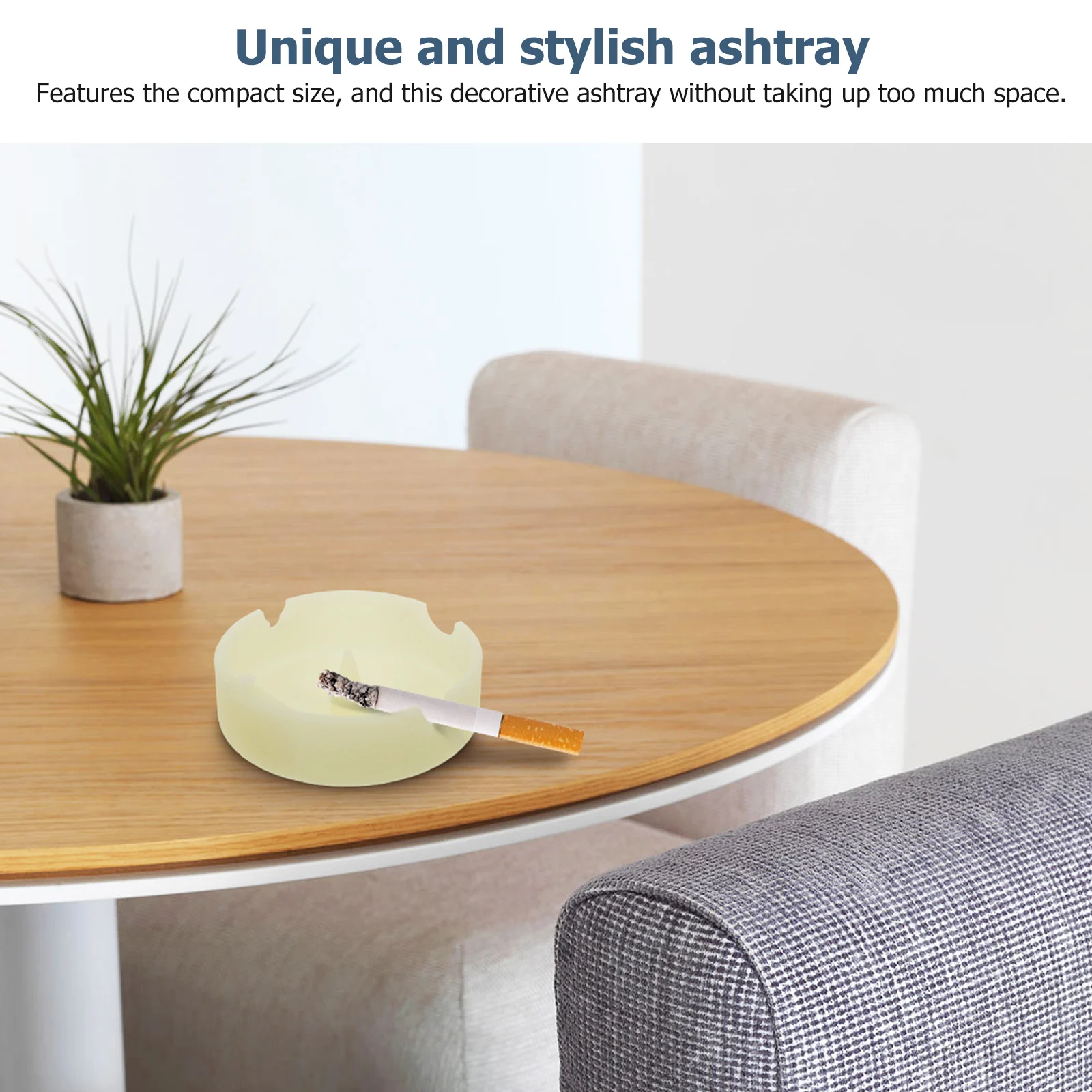 

Luminous Ashtray with Lid Wear-resistant Round Decor Cover Home Soot Lidded Silica Gel Funny Colored Silicone Table