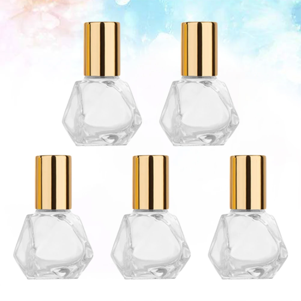 

5 шт., 8 мл, стеклянные флаконы на роликах, эфирные масла, дорожный размер, герметичный дизайн, многофункциональные контейнеры для жидких духов