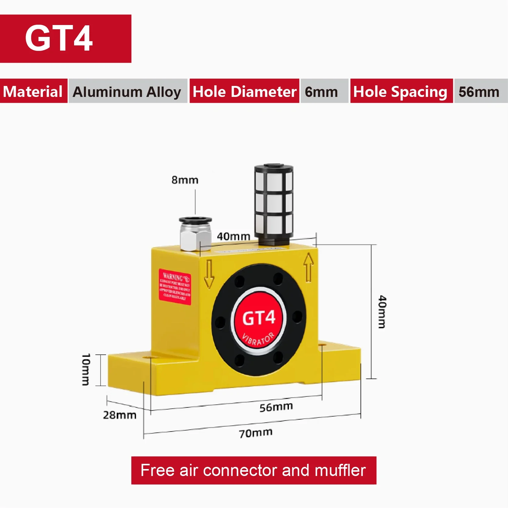 GT Series Pneumatic Turbine Vibrator Air Operated Vibrator for Hopper Silo Flow Aid GT4 GT6 GT8 GT10 GT16 Industrial Use