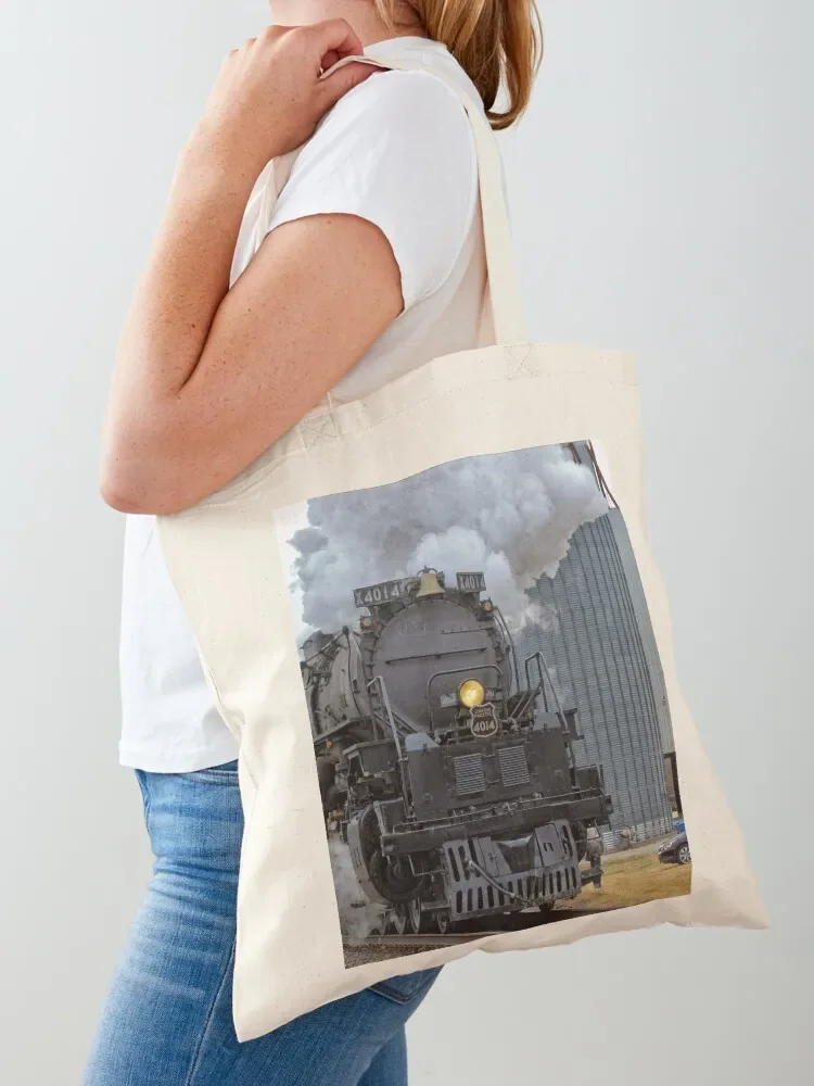 

Big Boy Steam Train Leaving Ellsworth Kansas USA Tote Bag Gift bag bags luxury women foldable reusable bag Cloth