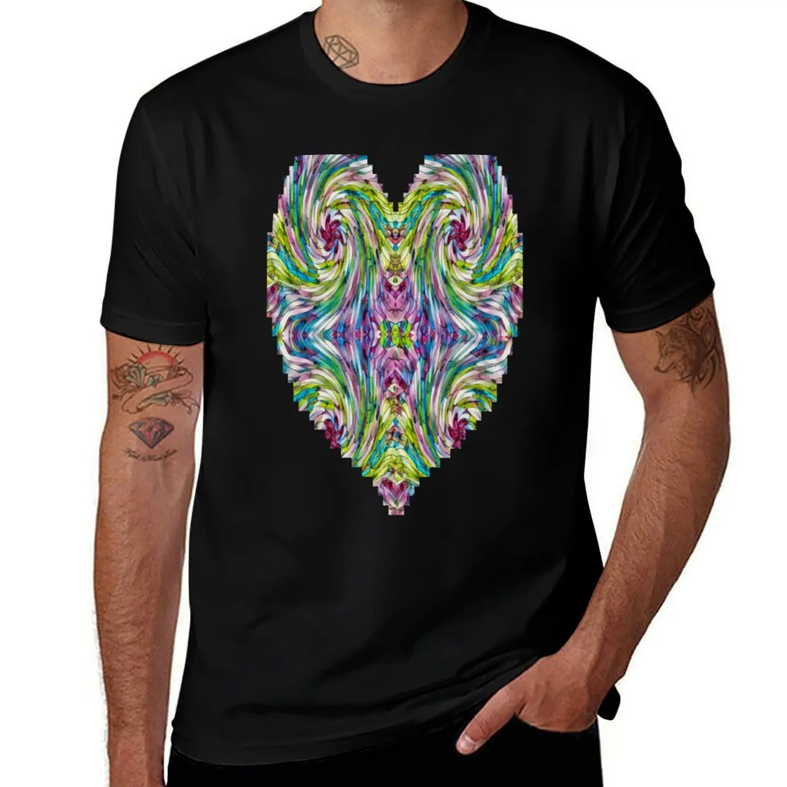 Spectral Swirl Abstract Art Masterpiece T-Shirt Big and Tall Casual T-Shirt