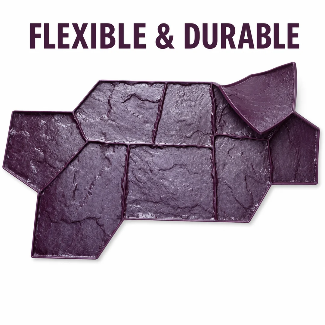 Random Polygon Slate Concrete Stamp Mold – Irregular Stone Texture Mat
