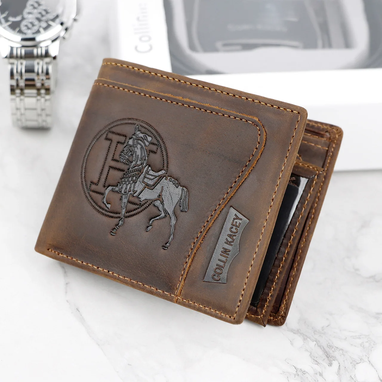 Top Rated Leather Wallet for Men European and American Retro Style Leather Mens Wallet Fashion Short