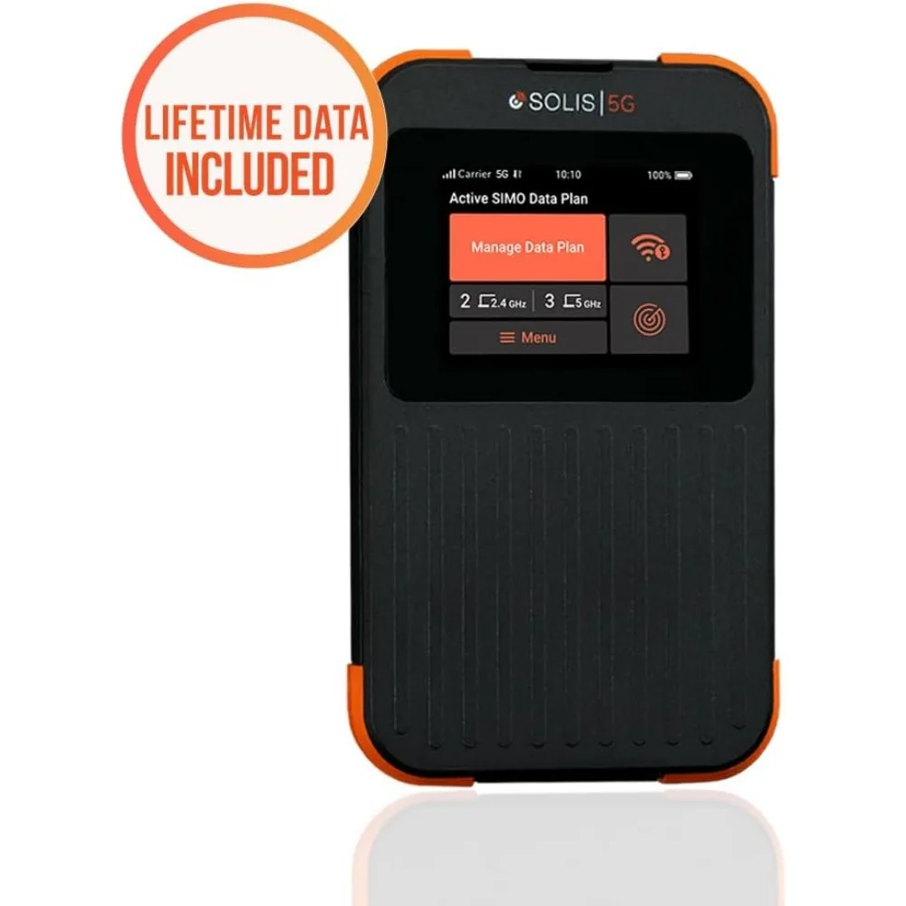 Solis 5G WiFi Mobile Hotspot, Local and International Coverage Router, Multi-Carrier Access, No Contract or SIM Card Required