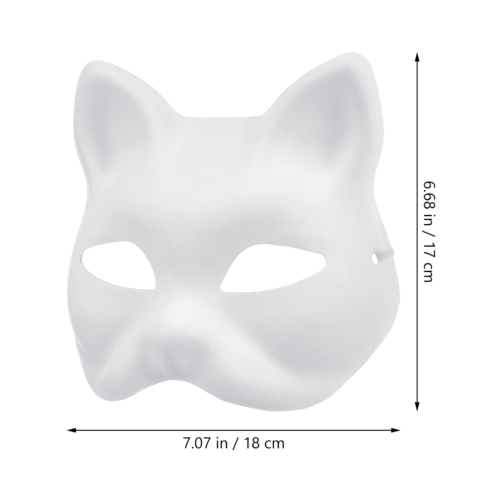 6Pcs Paper Blank Mask Half Face Hand-painted Cat Fox Mask Anime Masquerade Halloween Festival Cosplay Prop