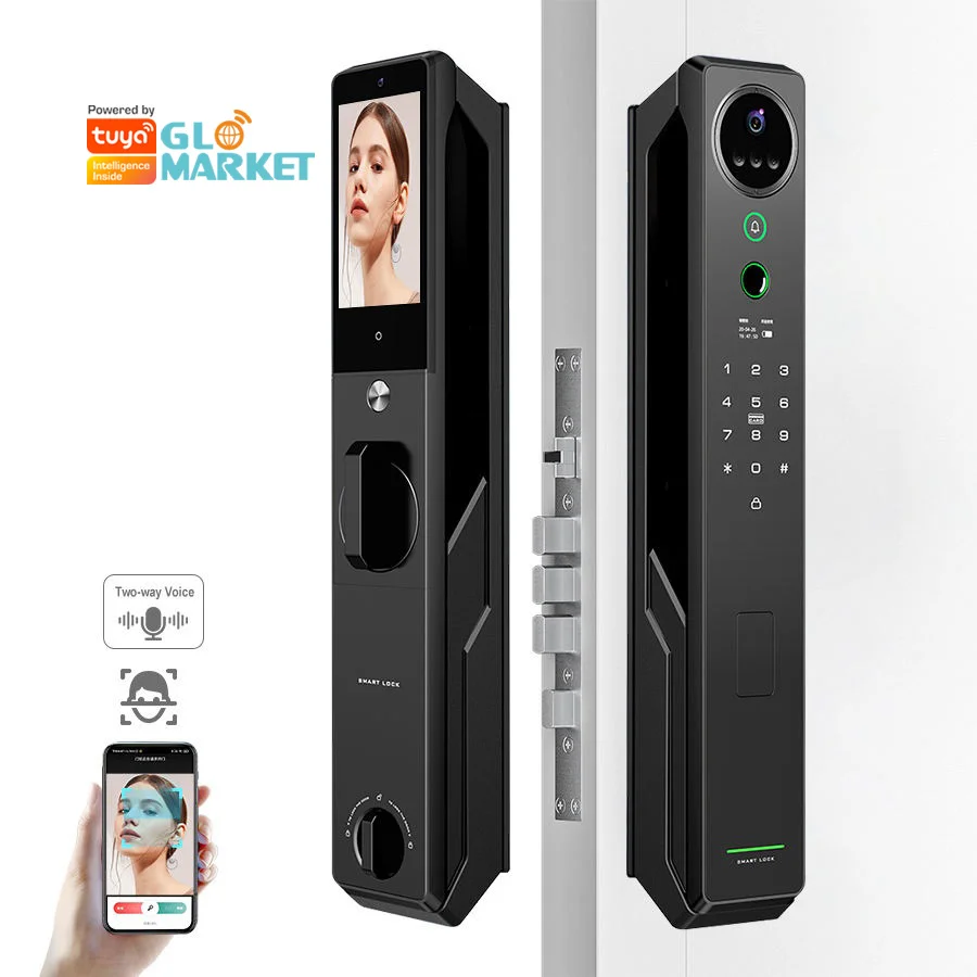 

Glomarket Tuya Smart Door Lock Digital Security Cerradura Inteligente Biometric Face Password Card Fingerprint Smart Lock