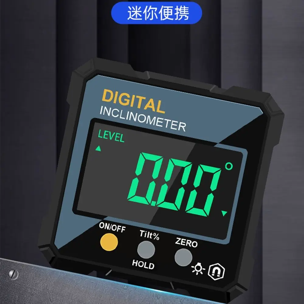 Alat Ukur Sudut Elektronik Tahan Air dengan Lampu Latar LCD Magnetik Satu Sisi Pengukur Kemiringan Inclinometer Digital Presisi Tinggi