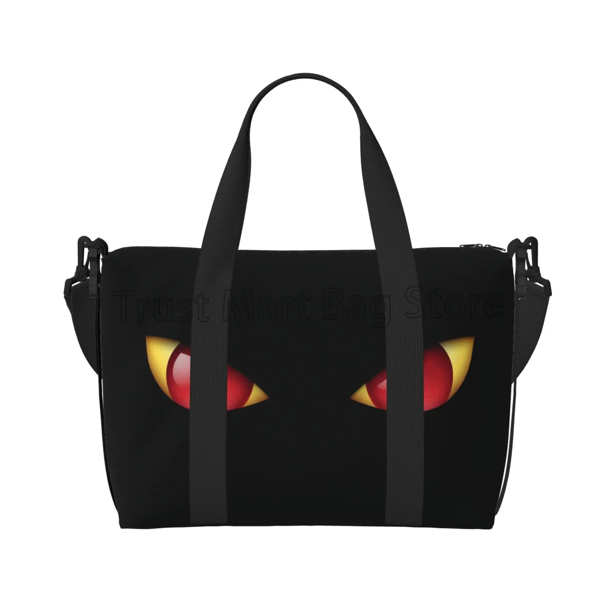 

Halloween Black Cat Eyes Print Travel Duffle Bag for Women Men Weekender Overnight Handbag for Girls Boys Sports Gym Tote Bags