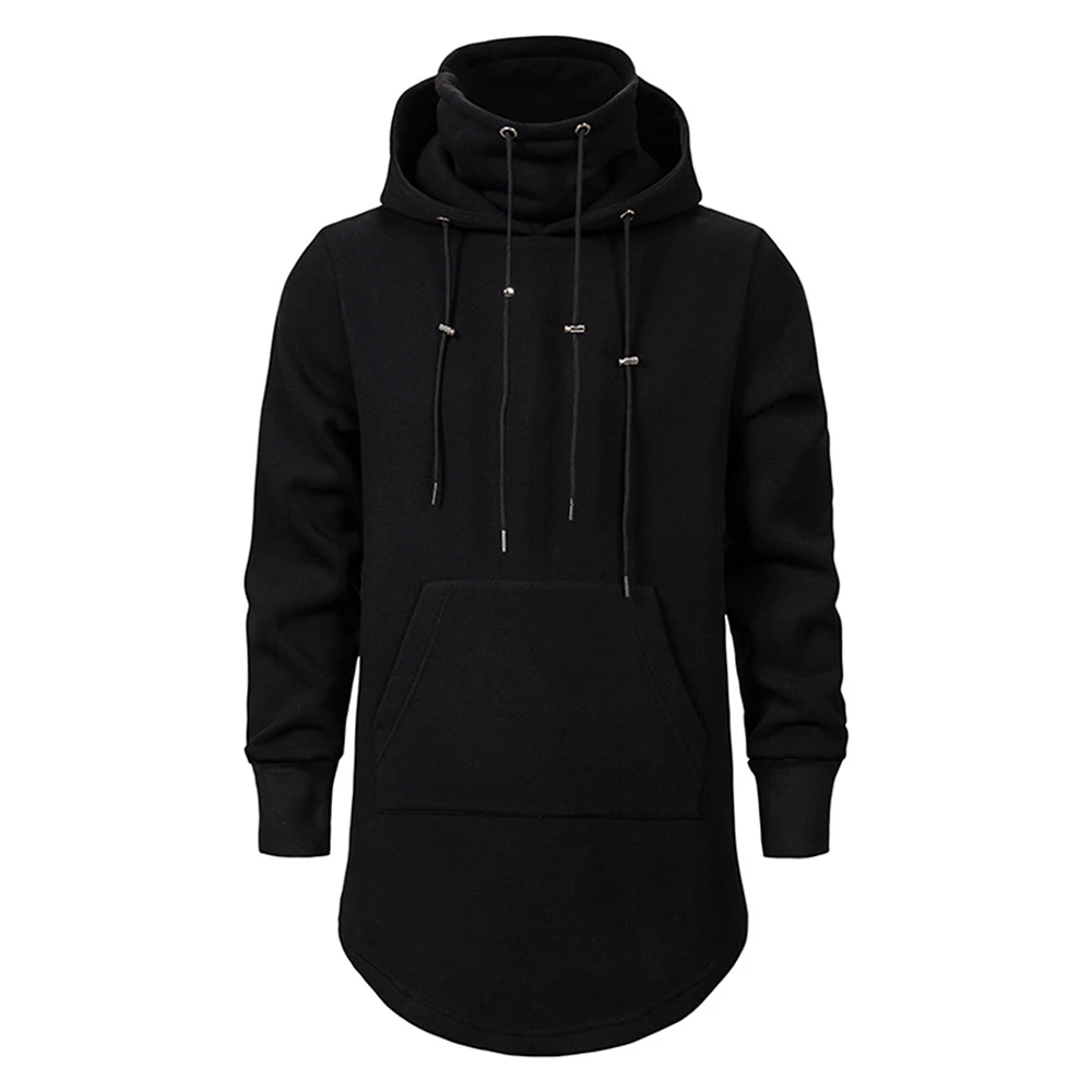 Streetwear Hoodies Men 2024 Fashion Hooded Loose Jackets Zipper Hoodies Side Straps Crossover Plus Size Sweatshirts Men'S Design