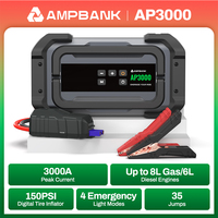 AMPBANK AP3000 3000A Portable Car Jump Starter with 150PSI Digital Tire Inflator Air Compressor 12V Car Battery Booster Pack