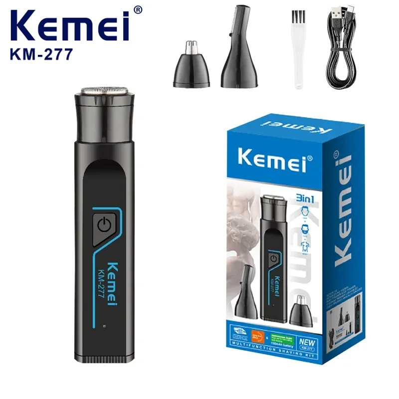 KEMEI km-277 Electric Shaver Hair Clipper Beard Trimmer 3 In 1 Portable Usb Charging Mini Electric Shaver