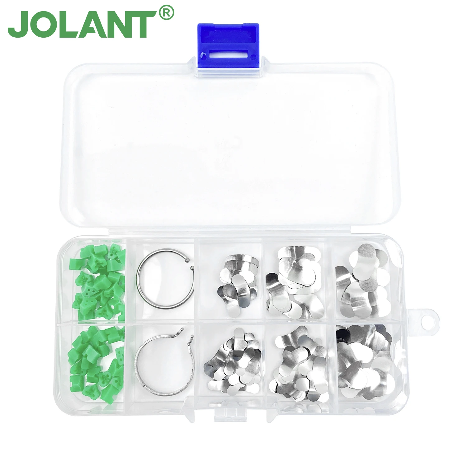 JOLANT Dental Sectional Contoured Matrices Matrix Ring with 40Pcs Delta Wedges Silicon Rubber Elastic Wedges Dentist Tools Lab