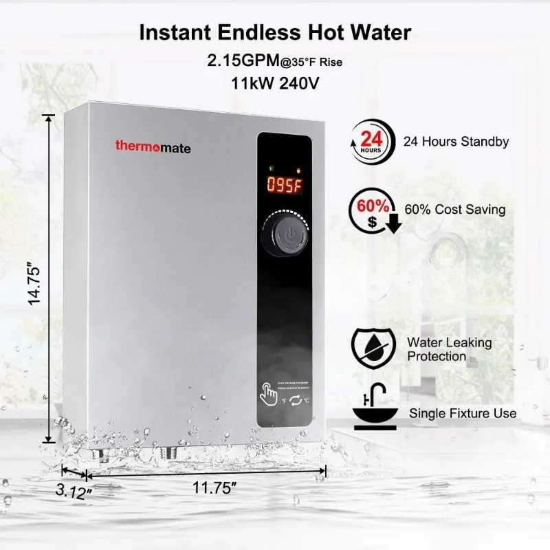 Instantaneous Electric Water Heater on-demand Instantaneous Self-regulating Energy Saving Space Saving Powerful Functionality