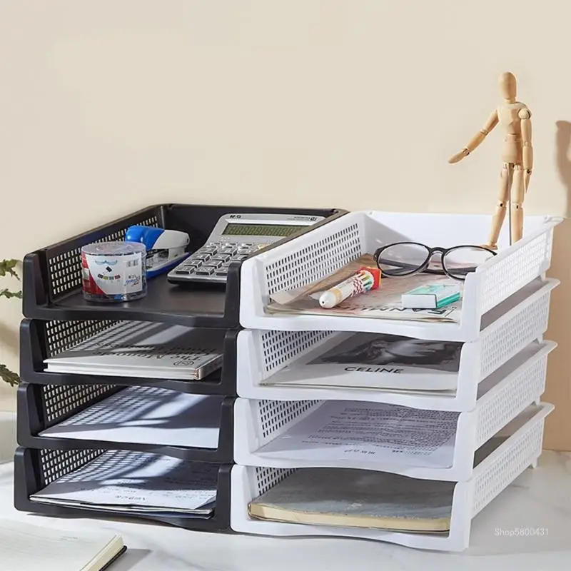 Document Tray Desk File Organizers Paper Letter Shelves Sorter Rack For Document