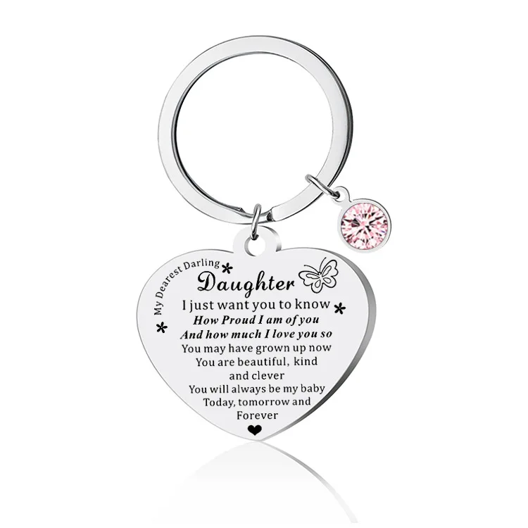 Creative Daughter I Love You You Are Beautiful Keychain Stainless Steel Charms Women Jewelry Accessories Pendant Gifts Fashion