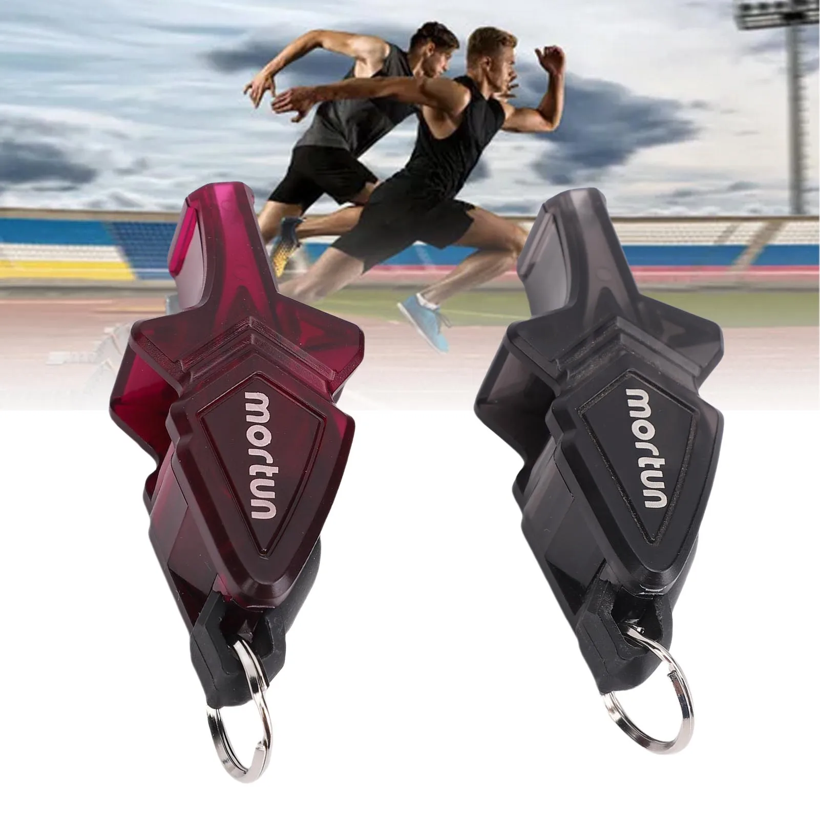 2 قطعة مجموعة صافرة رياضية ABS بصوت عال كريسب الصوت صافرة مع الحبل وقبضة الفم قبضة الاصبع للمدربين الحكم في حالات الطوارئ