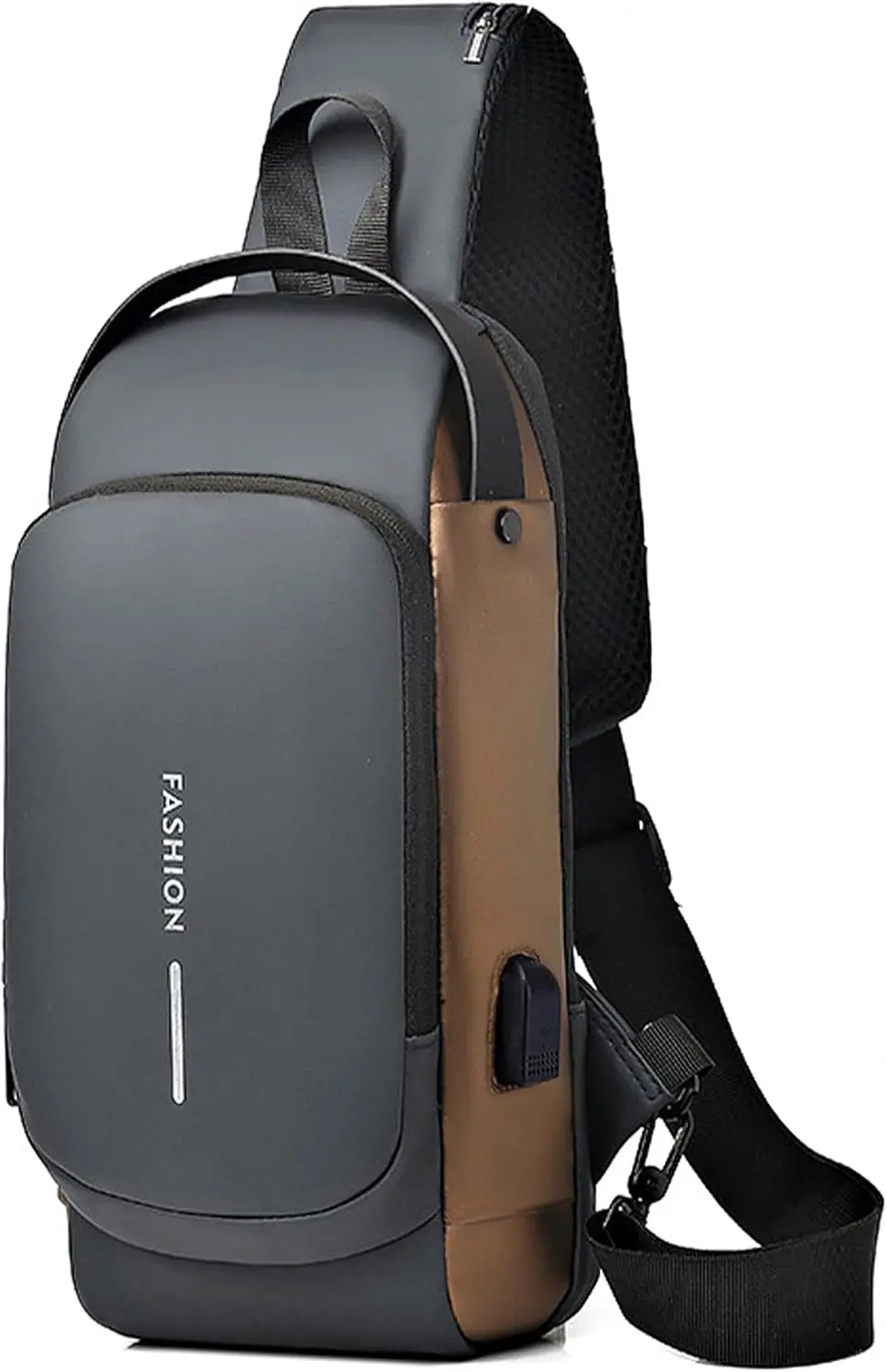 

Men Crossbody Sling Bag Multipurpose Daypack with USB Lightweight Casual Shoulder Chest Bag Backpack For Hiking Travel