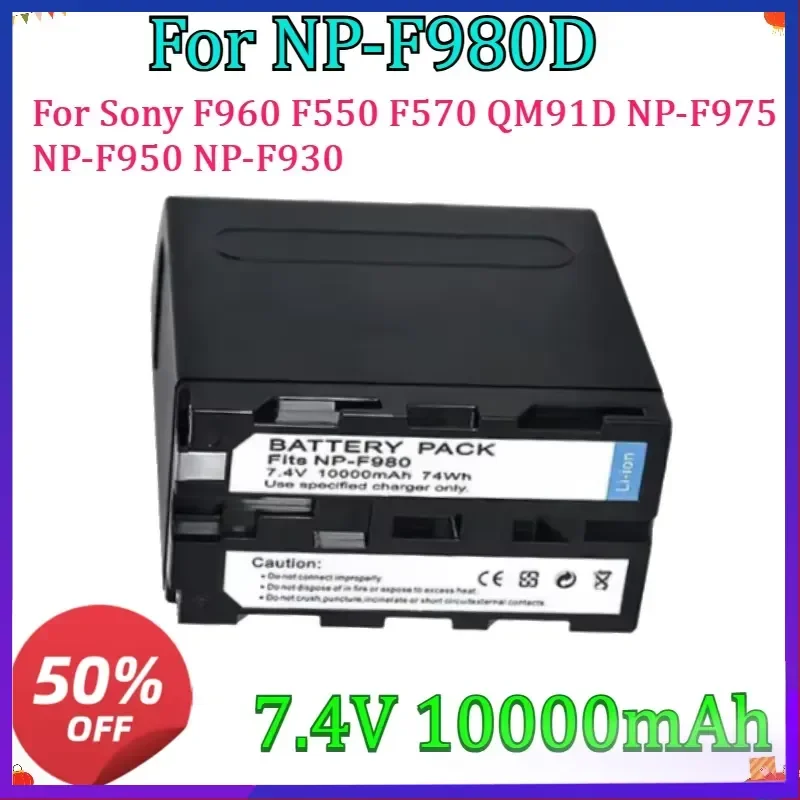 New 10000mAh NP-F980 NP-F970 NP F960 F970 F960 Battery for Sony F960 F550 F570 QM91D NP-F975 NP-F950 NP-F930 CCD-RV100