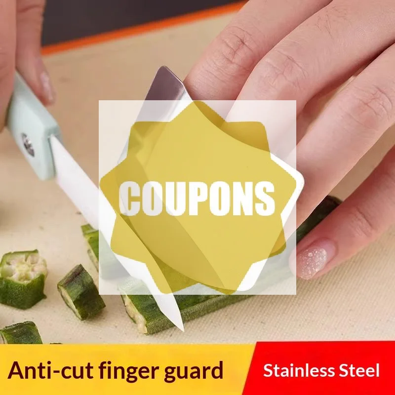 Finger Guard Safe Cutting Heavy Duty Stainless Steel Anti Cut Shield Anti Slip Grip Cooking Kitchen Tool Hand Protector