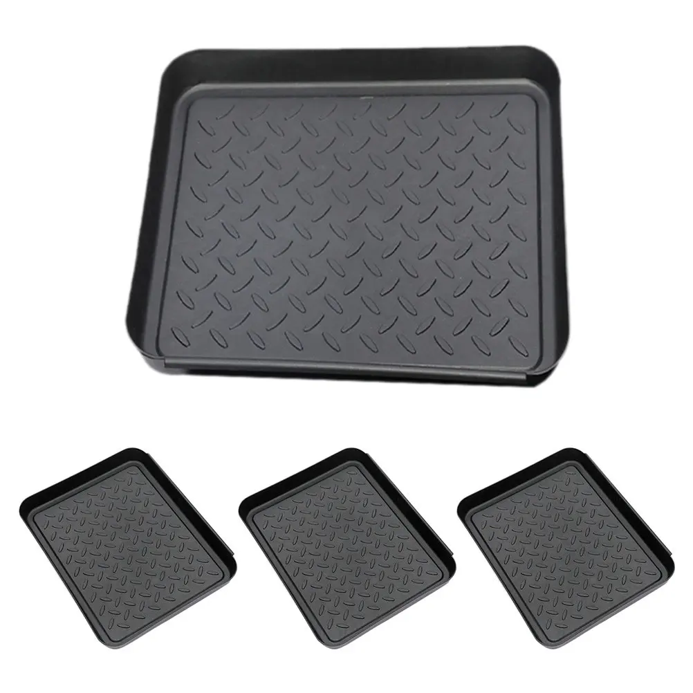 

Набор из 4 прочных пластиковых поддонов для обуви и ботинок, для прихожей, использования внутри и снаружи помещений, многофункциональное хранение для обуви, растений, домашних животных, серебристый цвет