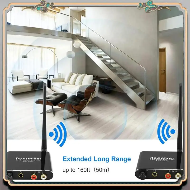 

Durable 2.4G Audio Wireless Adapter Extensor Wireless Audio Transmitter And Receiver 50M Lan Audio Extender Splitter