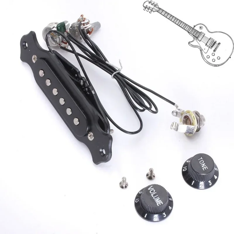 High Quality Copper Single Magnetic Coil Noiseless Acoustic Electric Guitar Pickup Parts & Accessories Volume Tone Control