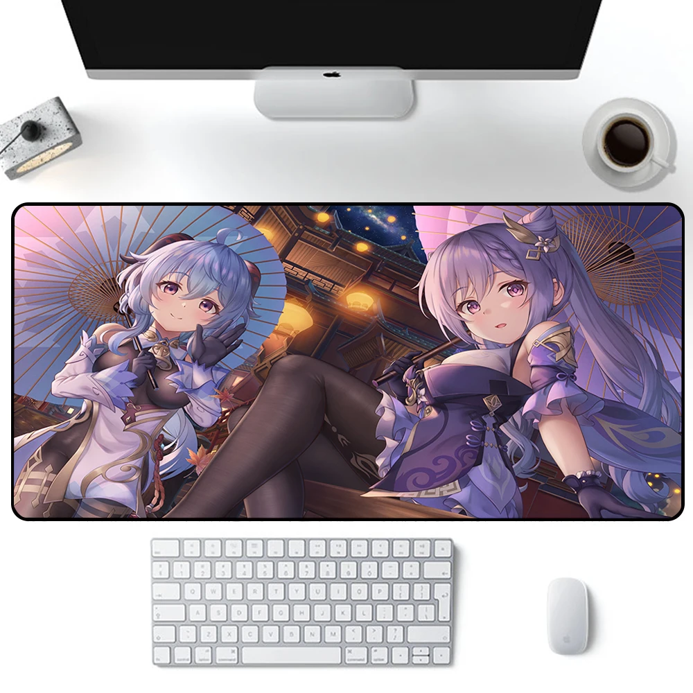 Genshin Impact Keqing Mouse Pad Large Gaming Mousepad PC Gamer Computer Office Mouse Mat Keyboard Mat Desk Pad Laptop Mausepad