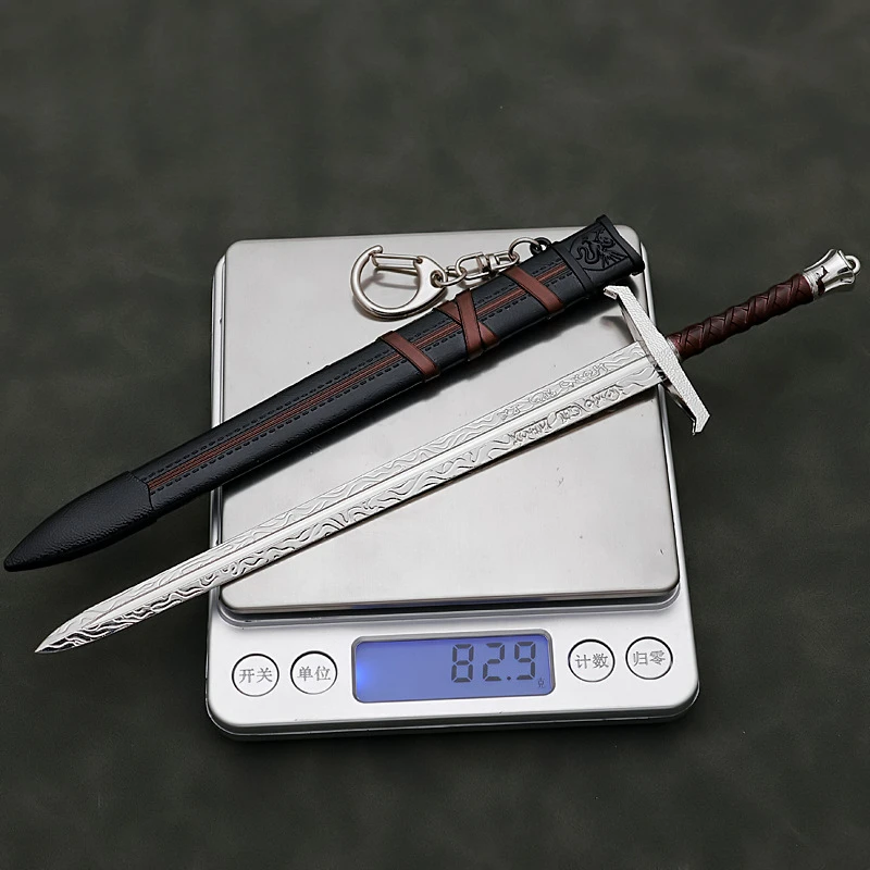Porte-clés médiéval Arthur Pendragon Swords pour garçons, épée de samouraï, lame non coupée, accessoires de modèle Katana, jouets d\'ornements,