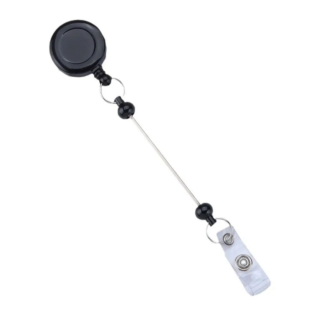 Beadable Retractable Badge Reel Hospital Use Blank Bar Name Tag Easy Pull Buckle Belt Clip Chest Card ID Badge Holder Students