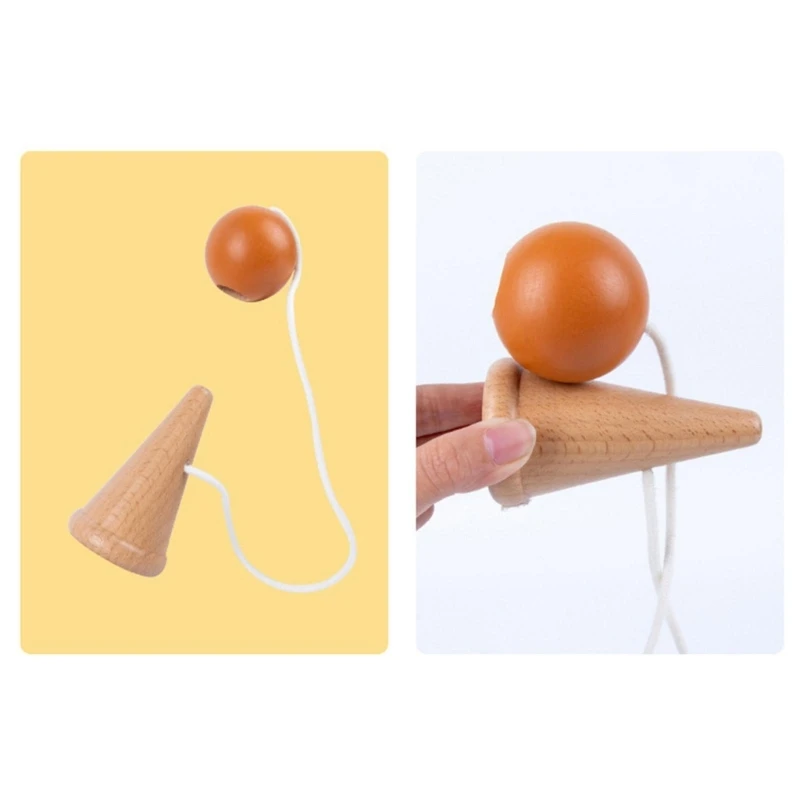 Japanese Kendama-Ball Wooden Skillful Ball Cup Throw Catch Ball Toy Interactive Game Ball Toddler Coordination Toy