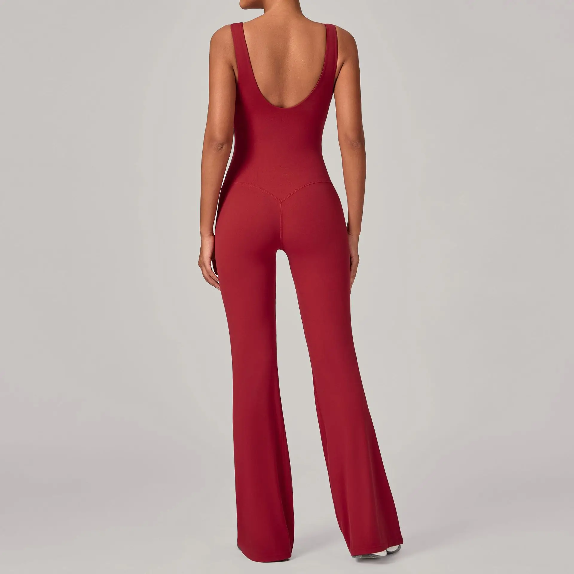 Flared Jumpsuits for Woman Gym Yoga Clothes Padding Sports Overalls Women Tracksuit 2026 Rompers Red Navy Purple Army Green Blue