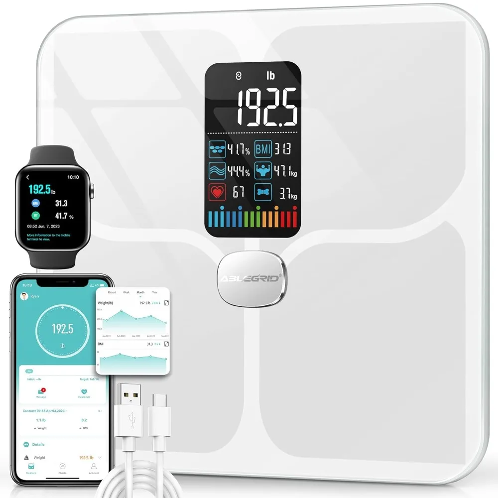 

Digital Bathroom Scale with Large Color Display and 16 Body Composition Metrics