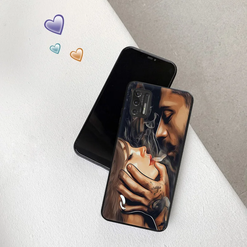 Anti-Drop Soft Phone Case For Motorola G73 G9 G50 G51 G60 G71 5G G22 G32 G52 G72 G53 Edge 40 30 20 Sexy Sleeve Tattoo Girl Cover