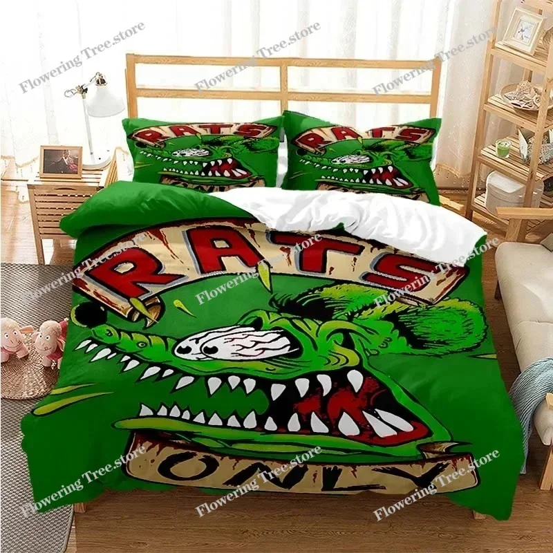 

Cartoon Rat Fink Bedding Set Duvet Cover Bedroom Comforter Covers Single Twin King Size Quilt Cover Home Textile