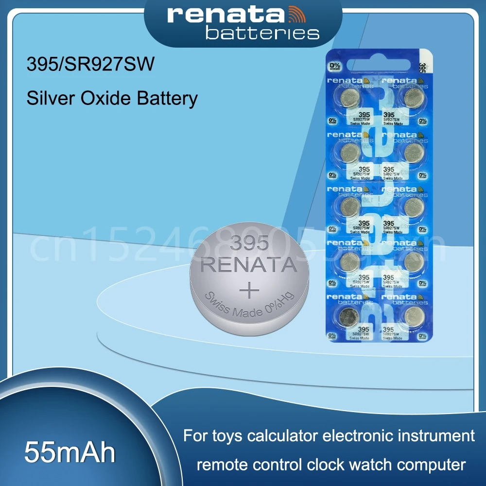 Batería de óxido de plata 100% Original Renata 395 SR927SW 1,55 V para reloj AG7 LR927 LR57 399 SP395 LR927W, pila de botón hecha en Suiza