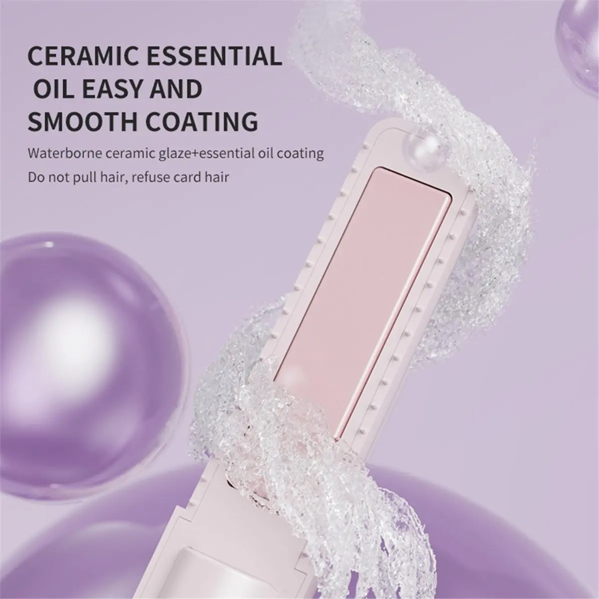 【CYBER MONDAY】Portable Wireless Mini Hair Straightener Rechargeable Digital Temp Display Ceramic Coating Straightener Curler Bro
