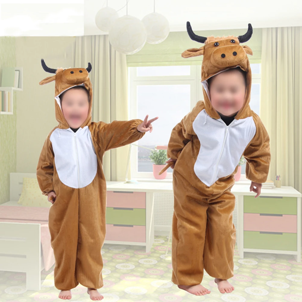 

Animal Costumes for Kids Children Cattle Clothing Halloween Game Server Adorable Design Warm Winter Comfortable Wear Easy Clean