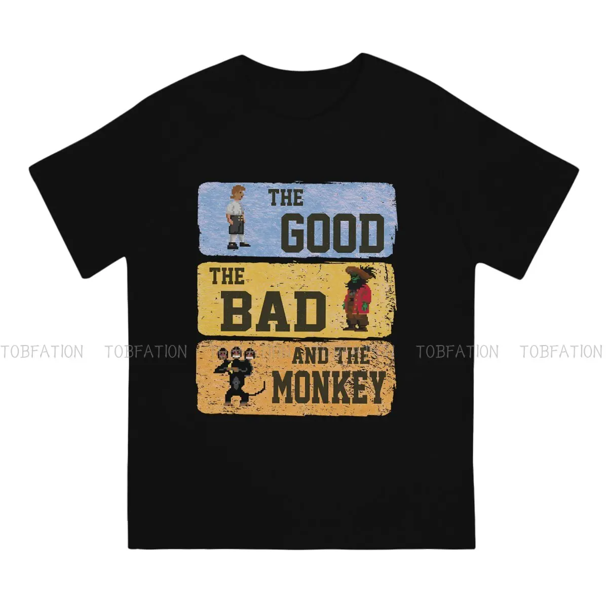 The Good The Bad Pirate Man\'s TShirt Monkey Island Game O Neck Short Sleeve 100% Cotton T Shirt Humor Top Quality Gift Idea