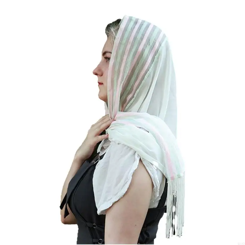 

Fringed Neck Scarf Exotic Scarf Soft Collar Ethnic Neck Wrap for Women Girls