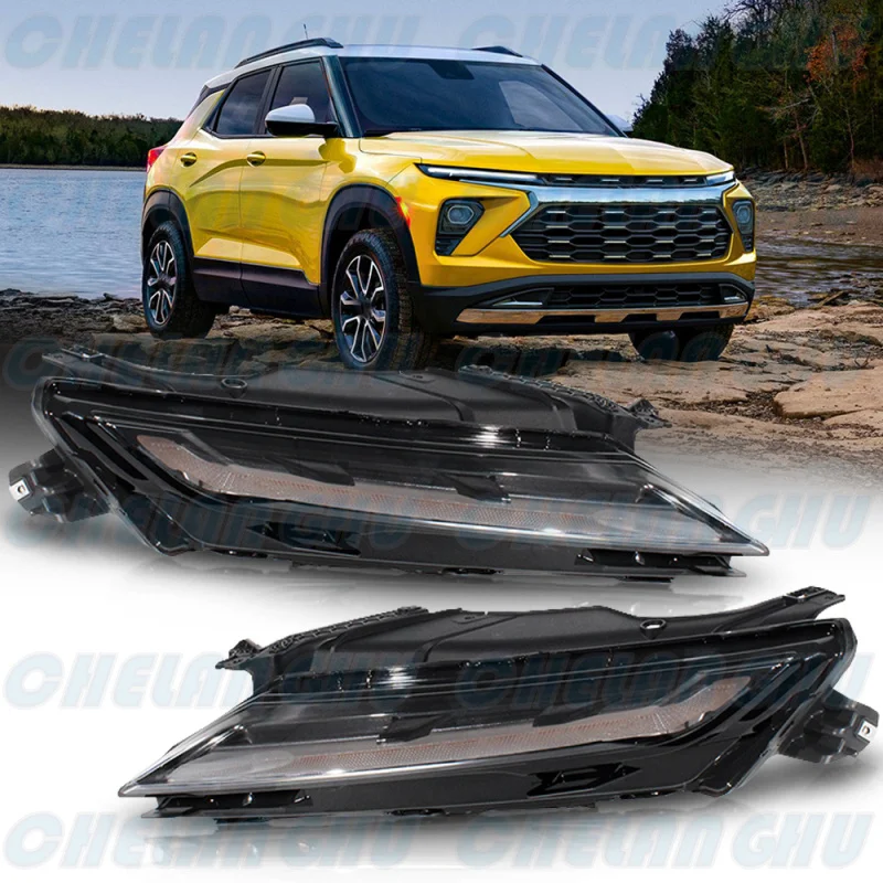 For Chevrolet Blazer 2023 2024 Car accessories 1 Pair LED DRL Daytime Running Light Front Bumper Fog Lights Lamp