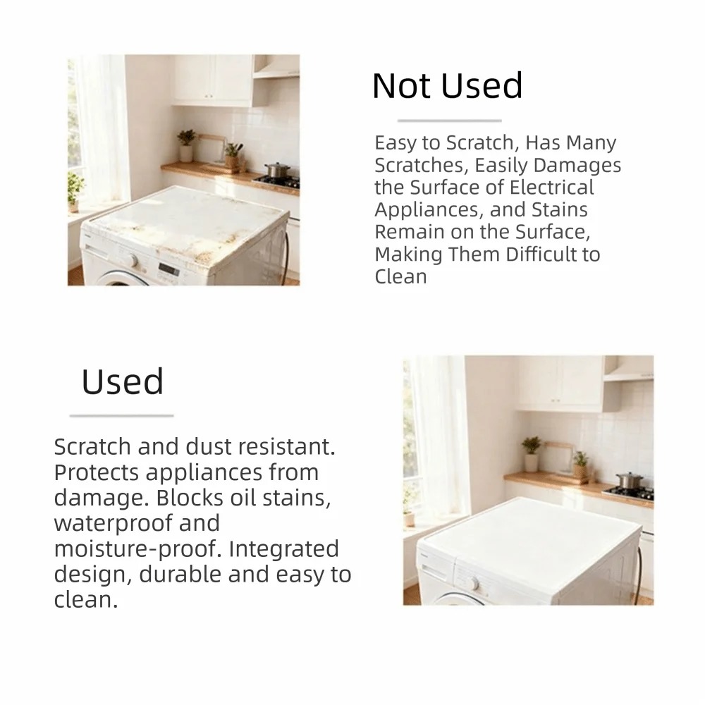 

Non-Slip Washing Machine Protector Mat Dust-Proof Thickened Washer Dryer Top Storage Mat Easy To Clean Washable