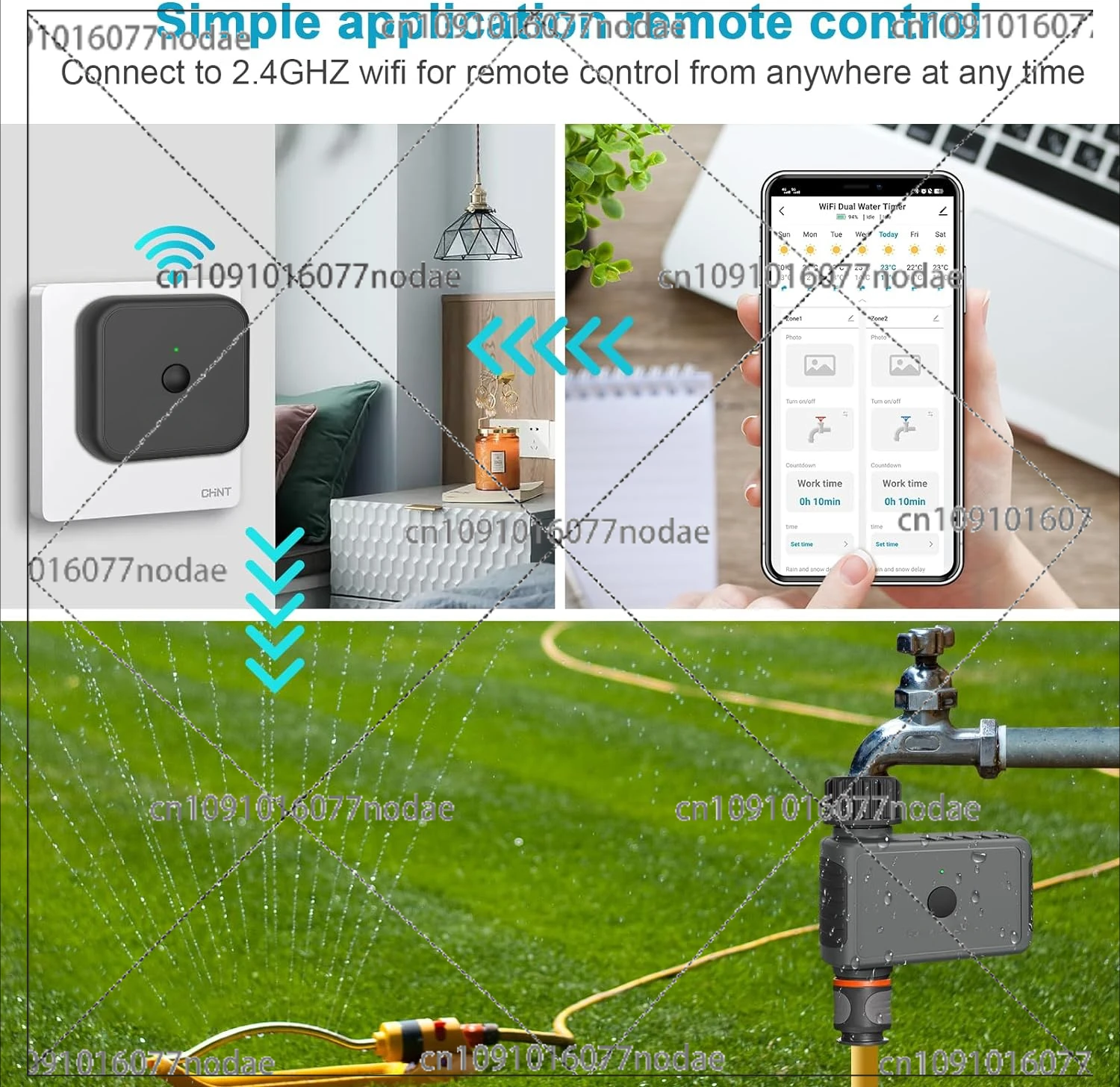 Insoma Wifi Automatic Sprinkle Timer Remote Garden Water Timer Smart Irrigation Watering System Hose Control Unit Support Alexa