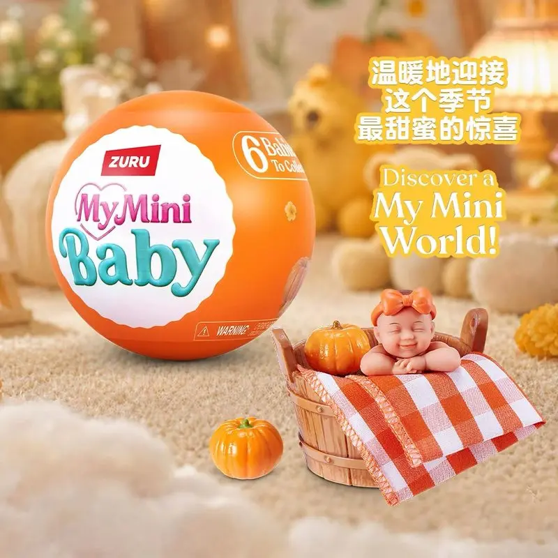 Zuru My Mini Baby Blind Box Surprise Ball Miniature Doll Pumpkin Themed Collectible Toy For Hobby Collection Display - view 2