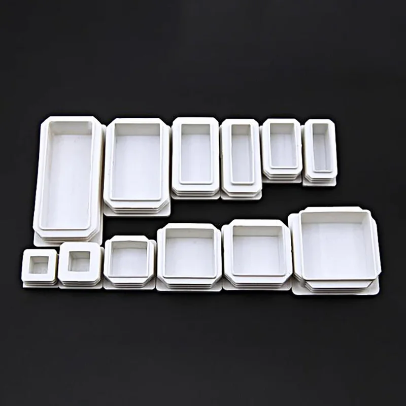 2/4/8/12/20 pezzi 15x15mm - 50x100mm Rettangolo/Quadrato Bianco Plastica Tappo terminale Inserti per tubi Tappo Tappo Gamba in acciaio Stopfen