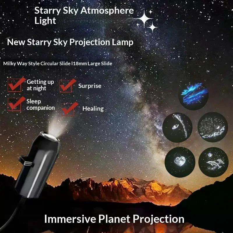[MOA]Galaxy Universe Planet Projector Light USB Plug In 360 Adjustable Starry Sky LED Light For Car Bedroom Home Decor Gift[MOA