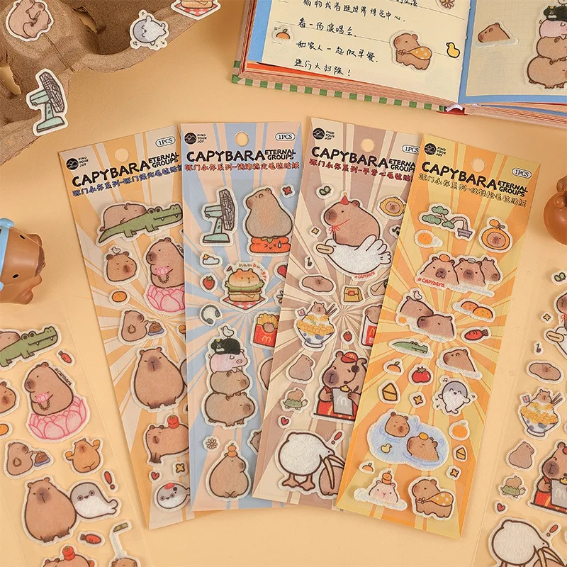 

32pcs/lot Creative Capybara Stickers Cute Scrapbooking DIY Diary Decorative Sealing Sticker Album Stick Label