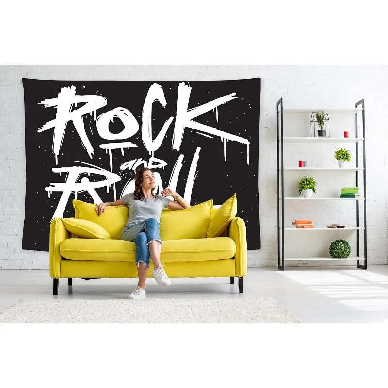 Customize Rock & Roll Tapestry - Vibrant Wall Hanging for Bedroom, Living Room, Dorm Decor | Includes Free Installation Kit view 5