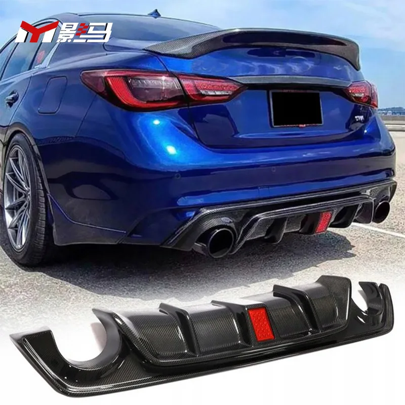 

Suitable for Infiniti Infiniti Q50 Carbon Fiber Rear Lip Rear Bar Surrounded Spoiler Tail Lip Diffuser with Light